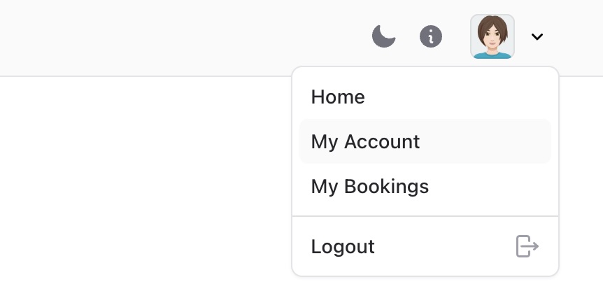 Account dropdown